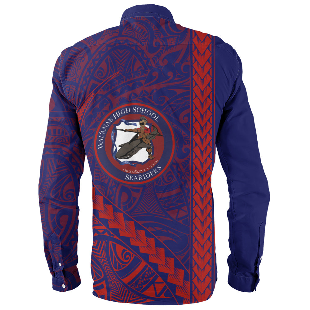 Waianae High School Long Sleeve Shirt Tribal Polynesian Pride Style