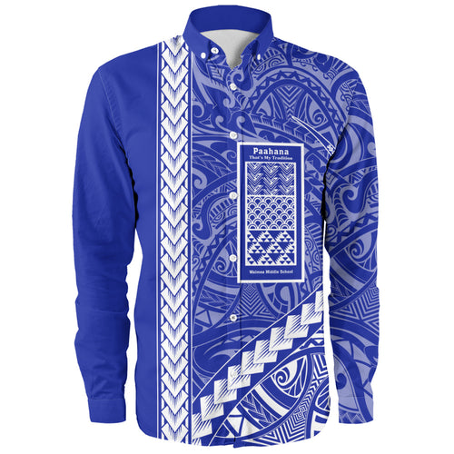 Waimea Middle Public Conversion Charter School Long Sleeve Shirt Tribal Polynesian Pride Style
