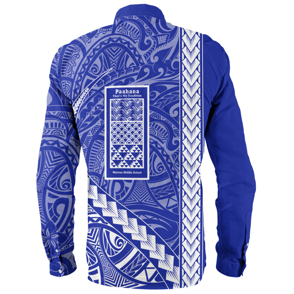 Waimea Middle Public Conversion Charter School Long Sleeve Shirt Tribal Polynesian Pride Style