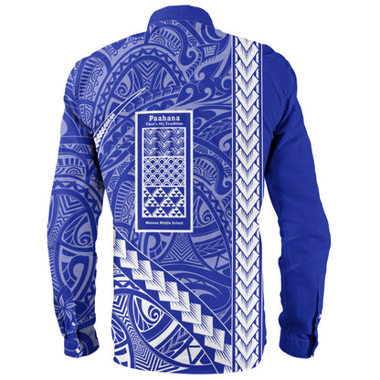 Waimea Middle Public Conversion Charter School Long Sleeve Shirt Tribal Polynesian Pride Style
