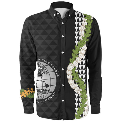 Admiral Arthur W. Radford High School Long Sleeve Shirt Puakenikeni Maile Flower Lei