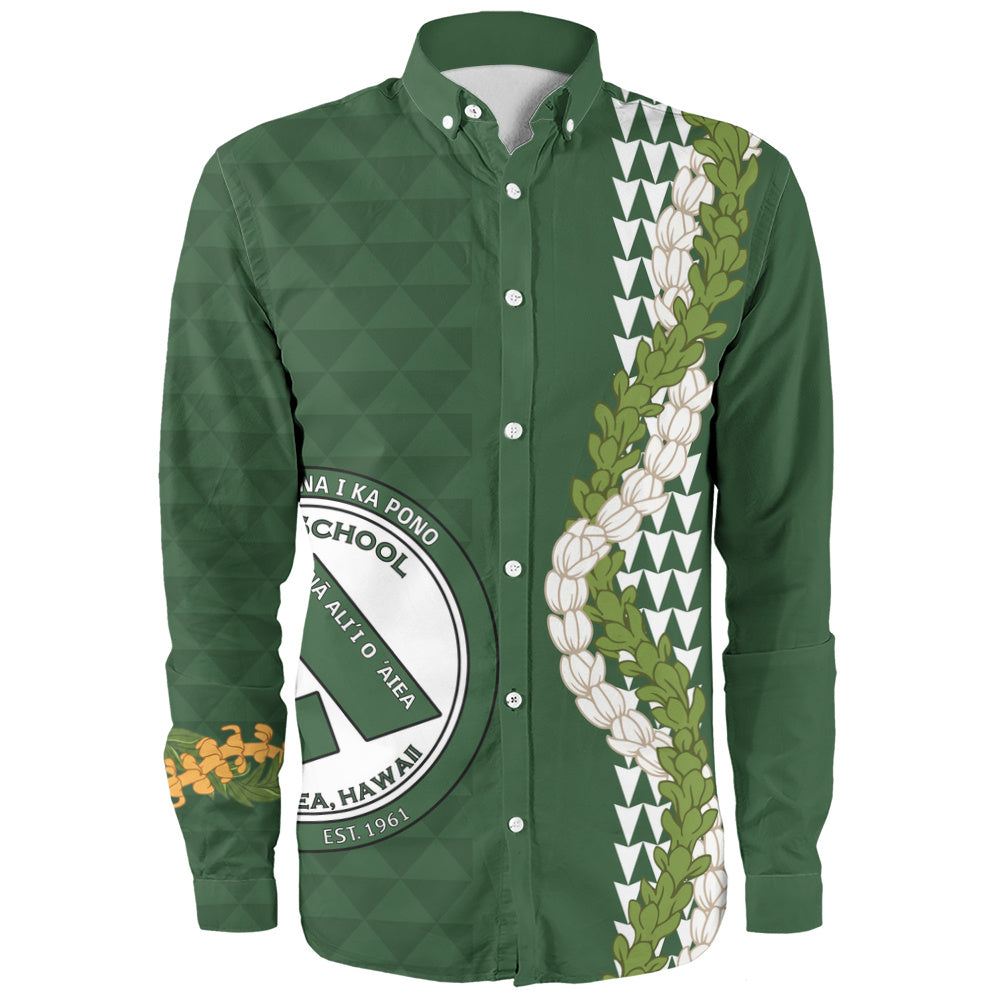 ʻAiea High School Long Sleeve Shirt Puakenikeni Maile Flower Lei