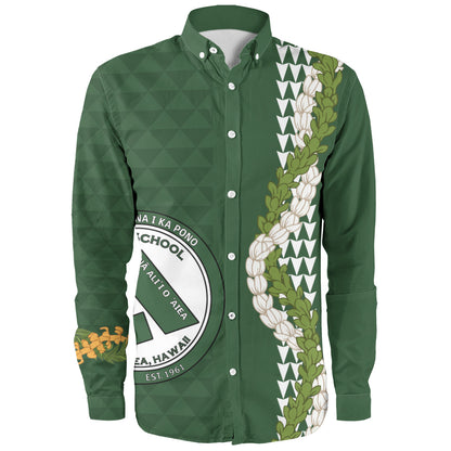 ʻAiea High School Long Sleeve Shirt Puakenikeni Maile Flower Lei