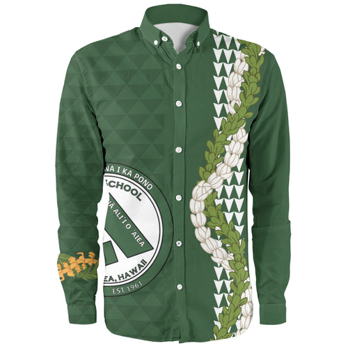 ʻAiea High School Long Sleeve Shirt Puakenikeni Maile Flower Lei