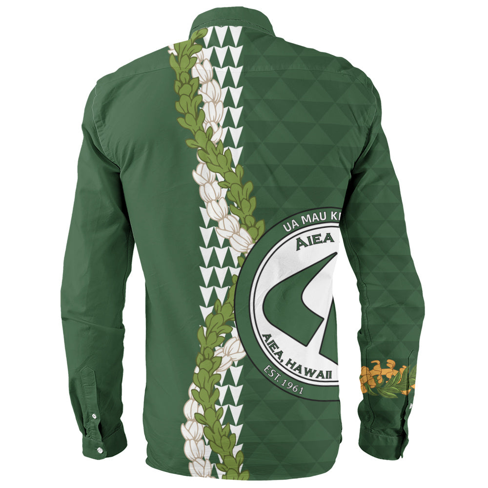 ʻAiea High School Long Sleeve Shirt Puakenikeni Maile Flower Lei