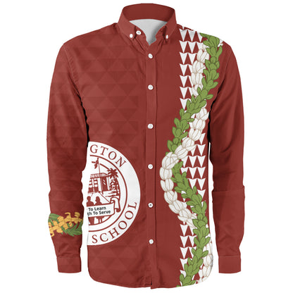 Farrington High School Long Sleeve Shirt Puakenikeni Maile Flower Lei