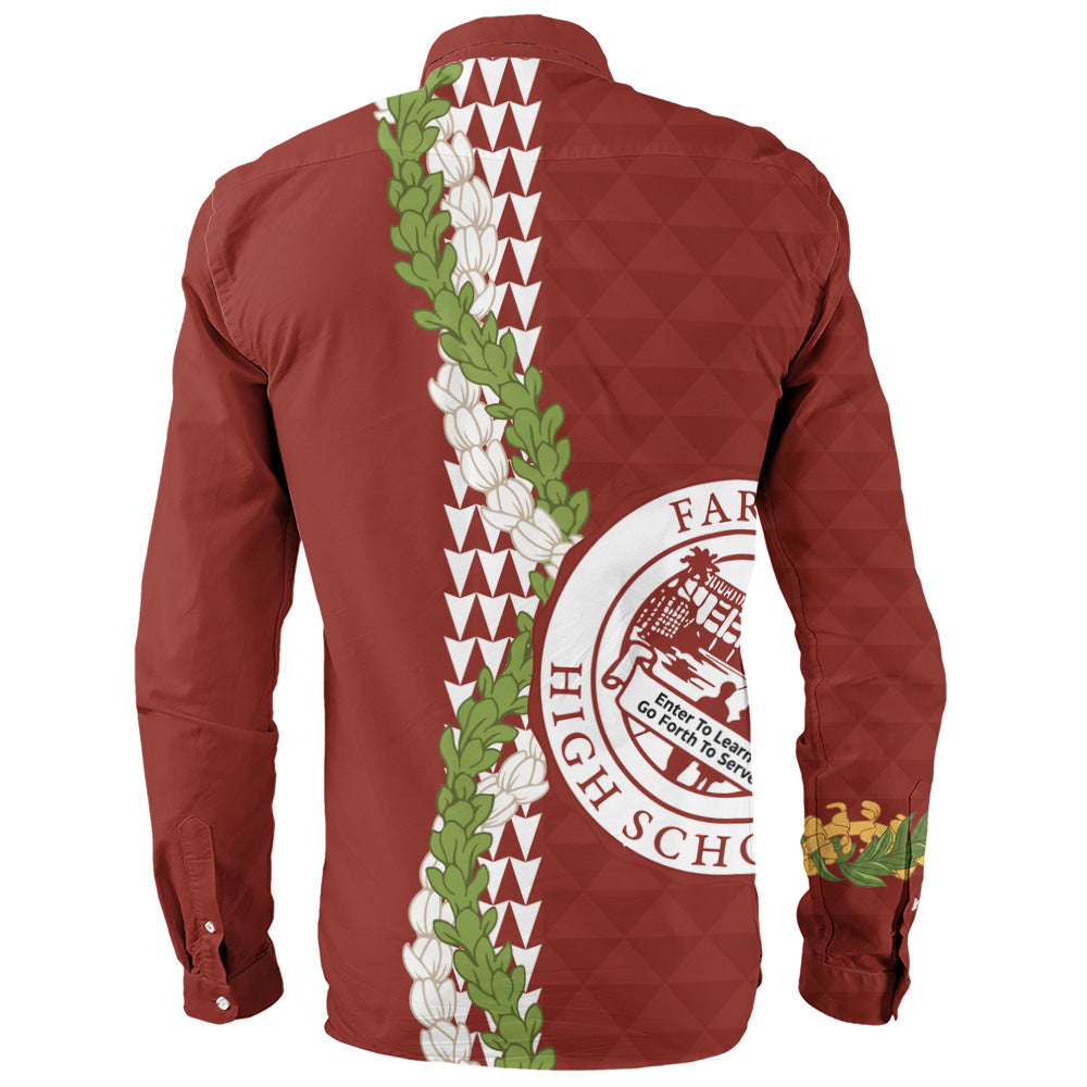 Farrington High School Long Sleeve Shirt Puakenikeni Maile Flower Lei