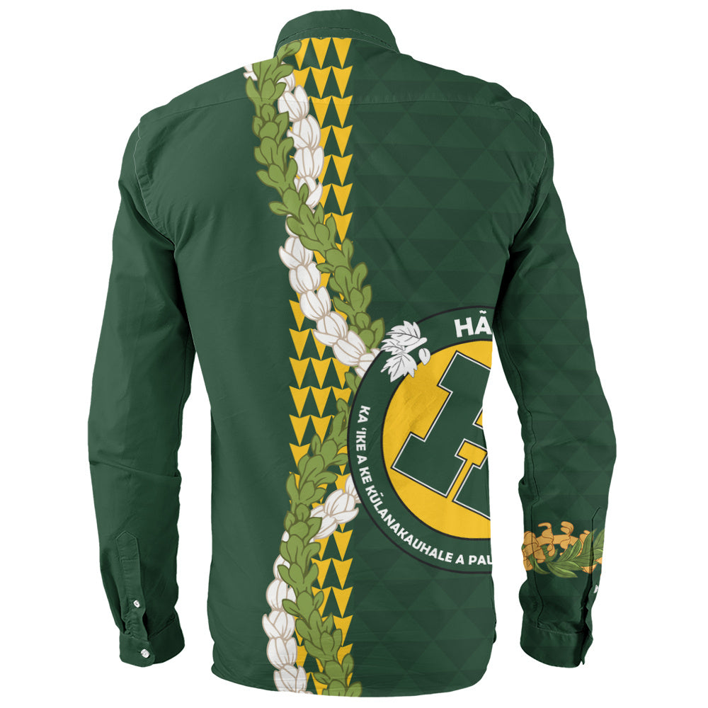Hana High and Elementary School Long Sleeve Shirt Puakenikeni Maile Flower Lei