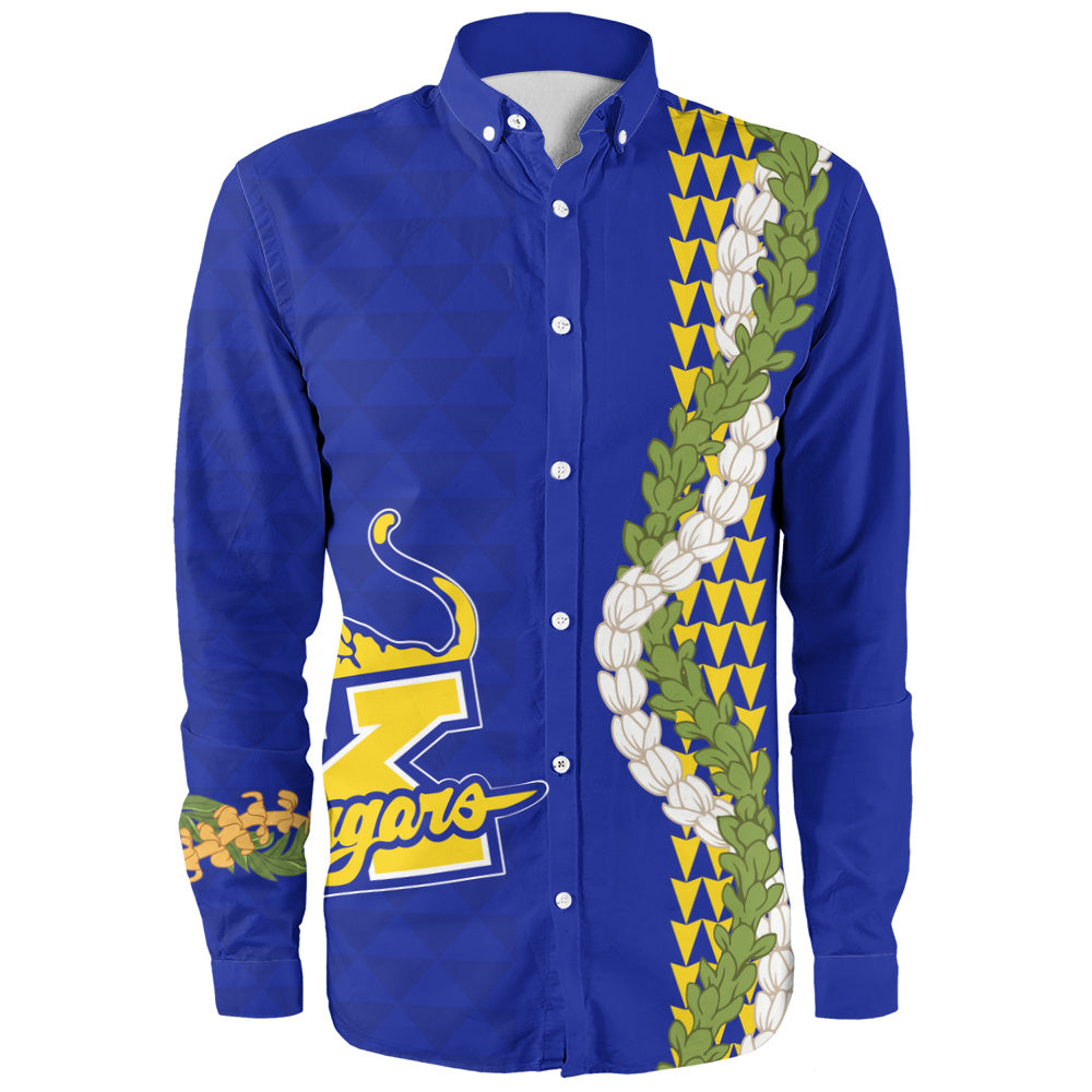 Henry J. Kaiser High School (Hawaii) Long Sleeve Shirt Puakenikeni Maile Flower Lei