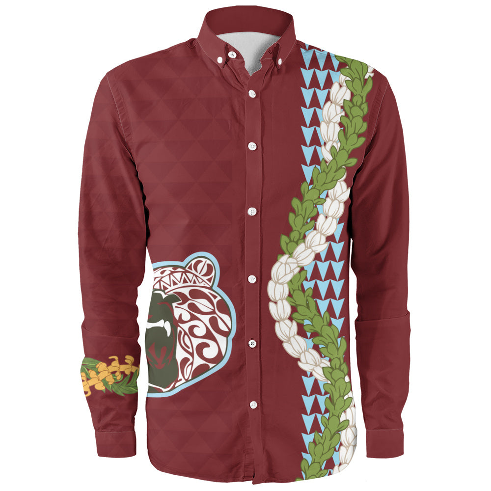 Henry Perrine Baldwin High School Long Sleeve Shirt Puakenikeni Maile Flower Lei
