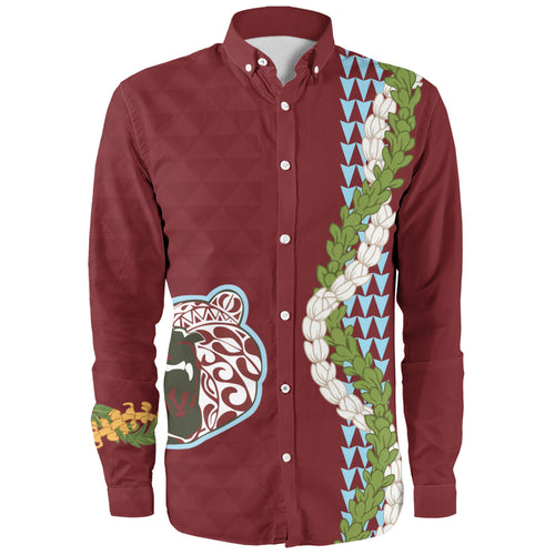 Henry Perrine Baldwin High School Long Sleeve Shirt Puakenikeni Maile Flower Lei