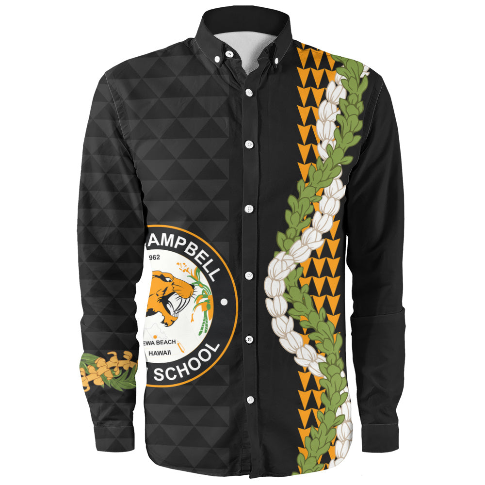 James Campbell High School Long Sleeve Shirt Puakenikeni Maile Flower Lei