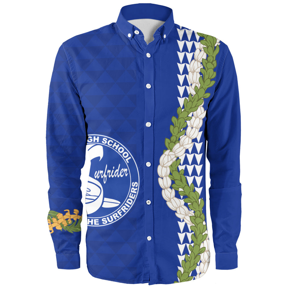 Kailua High School Long Sleeve Shirt Puakenikeni Maile Flower Lei
