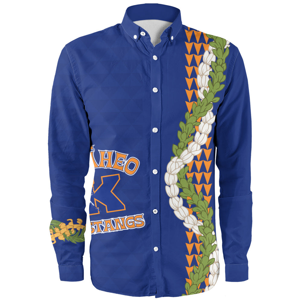 Kalaheo High School Long Sleeve Shirt Puakenikeni Maile Flower Lei