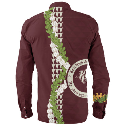 Kaʻū High & Pāhala Elementary School Long Sleeve Shirt Puakenikeni Maile Flower Lei