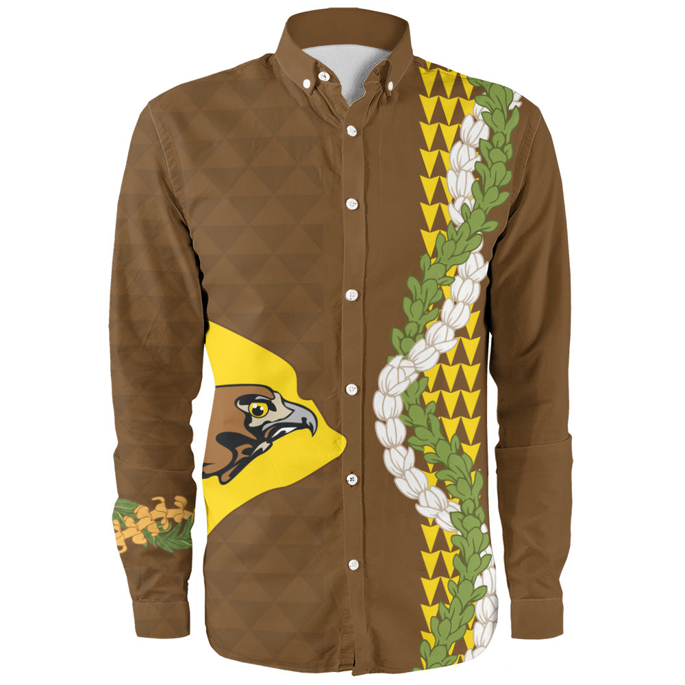 ke kula o ehunuikaimalino Long Sleeve Shirt Puakenikeni Maile Flower Lei