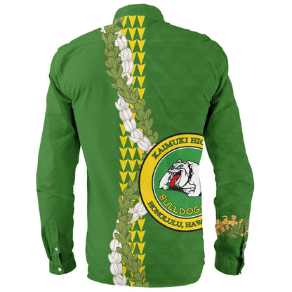 Kaimuki High School Long Sleeve Shirt Puakenikeni Maile Flower Lei