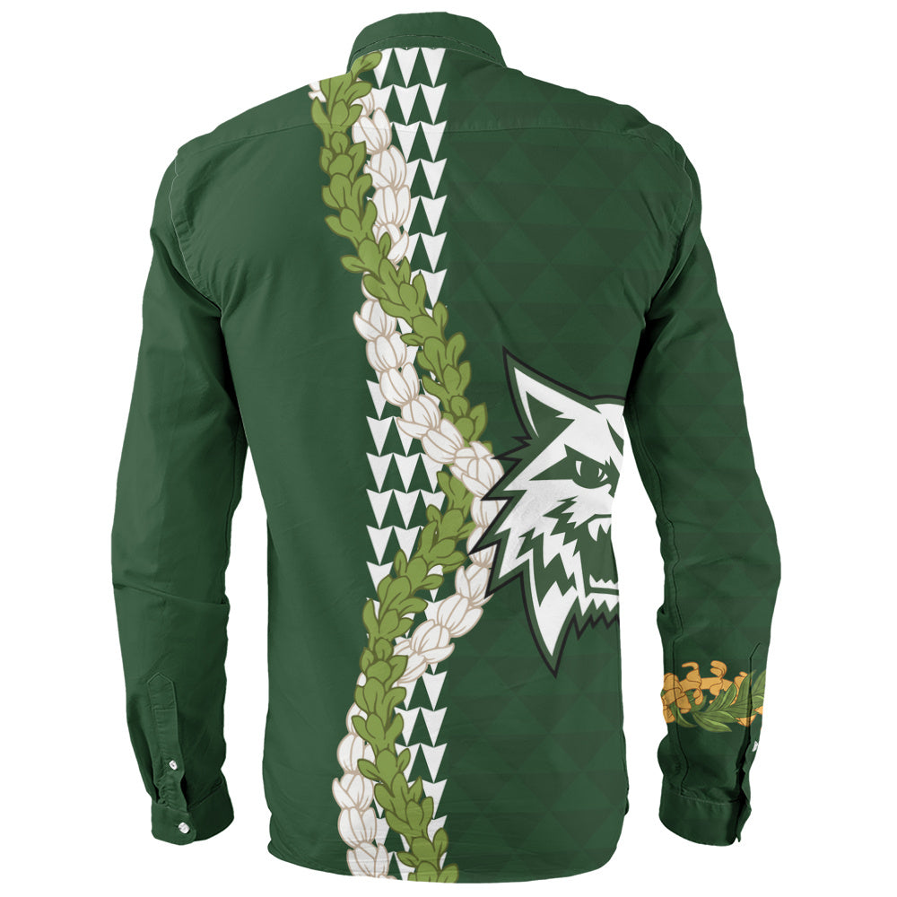 Konawaena High School Long Sleeve Shirt Puakenikeni Maile Flower Lei
