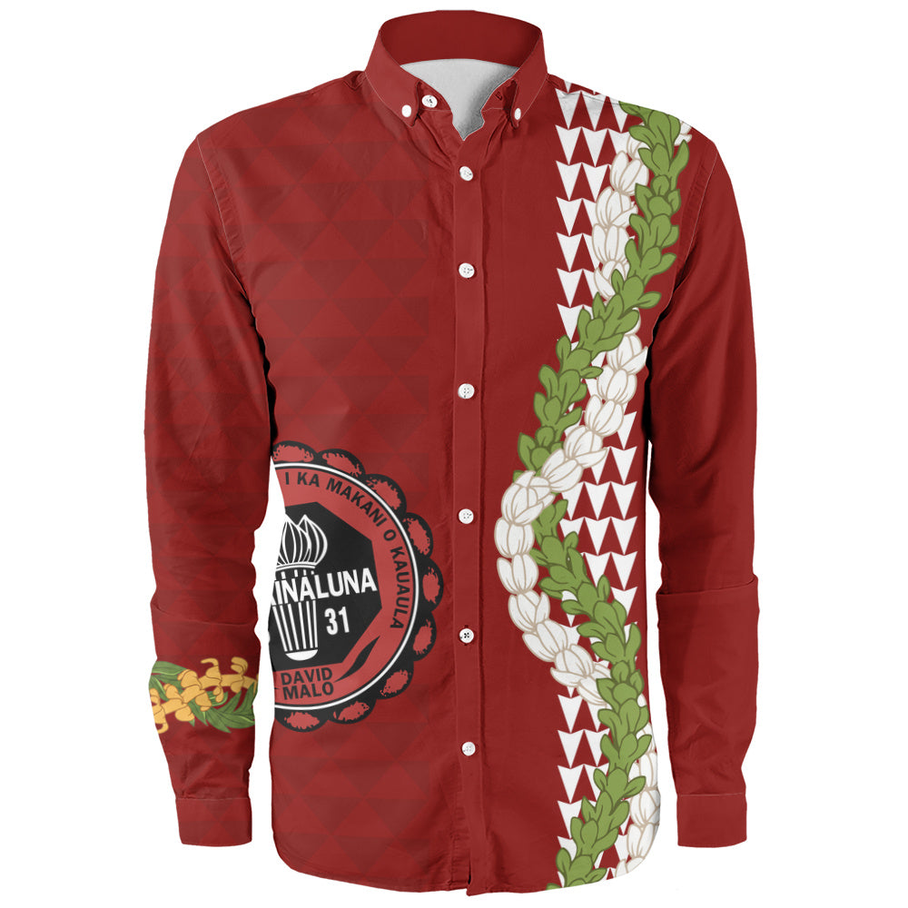 Lahainaluna High School Long Sleeve Shirt Puakenikeni Maile Flower Lei