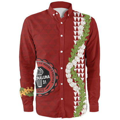 Lahainaluna High School Long Sleeve Shirt Puakenikeni Maile Flower Lei