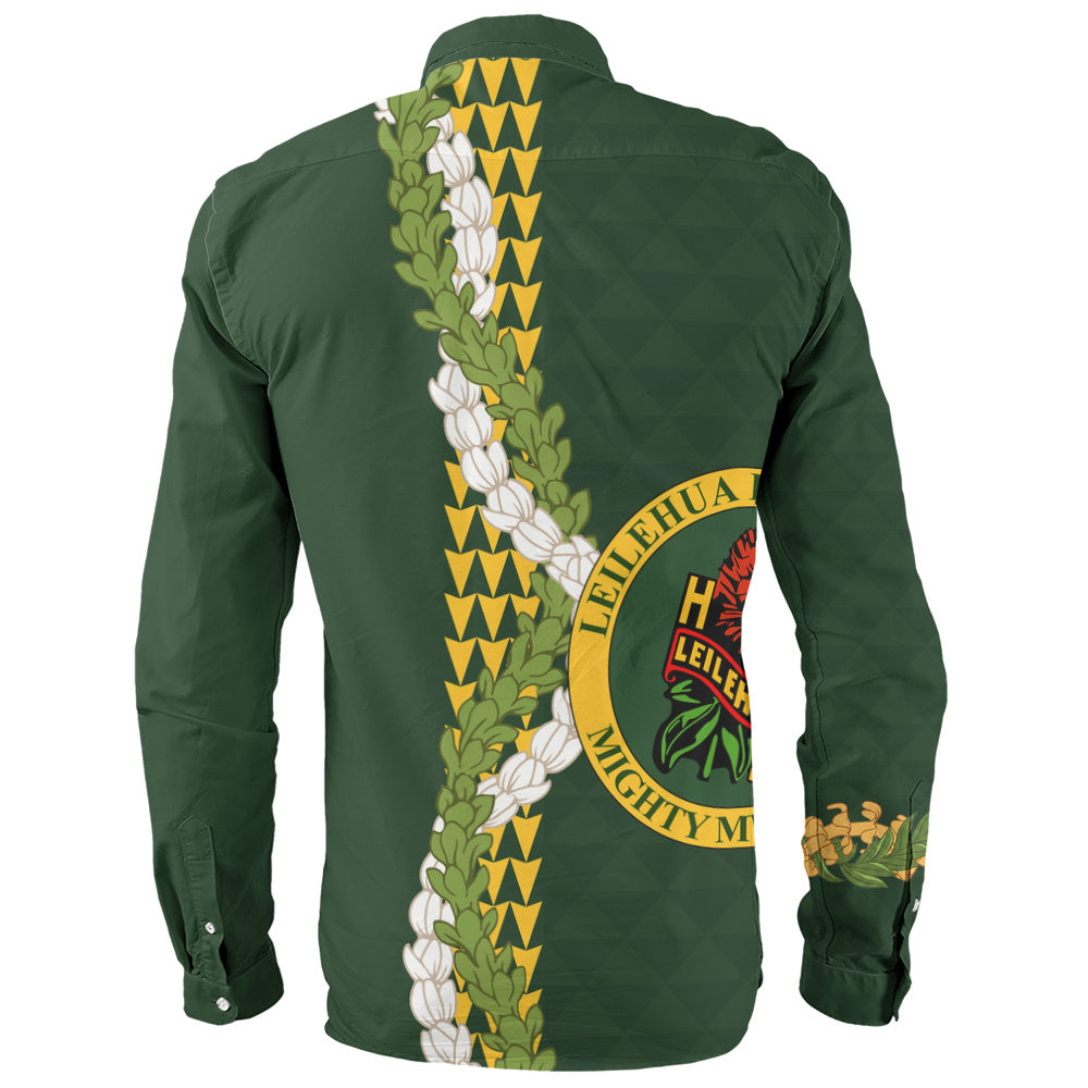 Leilehua High School Long Sleeve Shirt Puakenikeni Maile Flower Lei