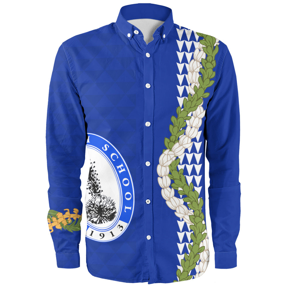 Maui High School Long Sleeve Shirt Puakenikeni Maile Flower Lei