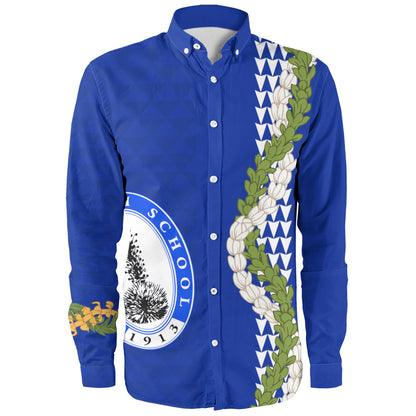 Maui High School Long Sleeve Shirt Puakenikeni Maile Flower Lei