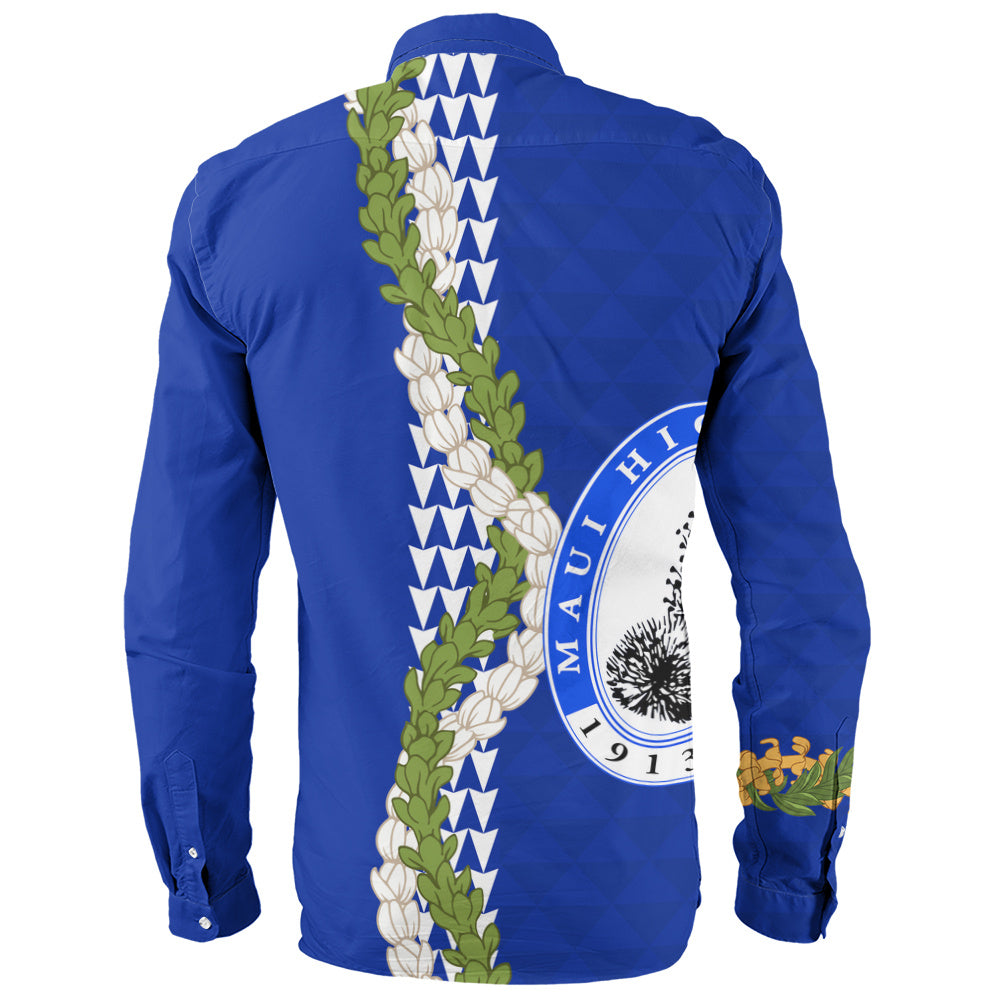 Maui High School Long Sleeve Shirt Puakenikeni Maile Flower Lei