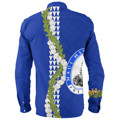 Maui High School Long Sleeve Shirt Puakenikeni Maile Flower Lei