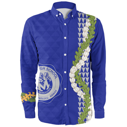 moanalua high school Long Sleeve Shirt Puakenikeni Maile Flower Lei