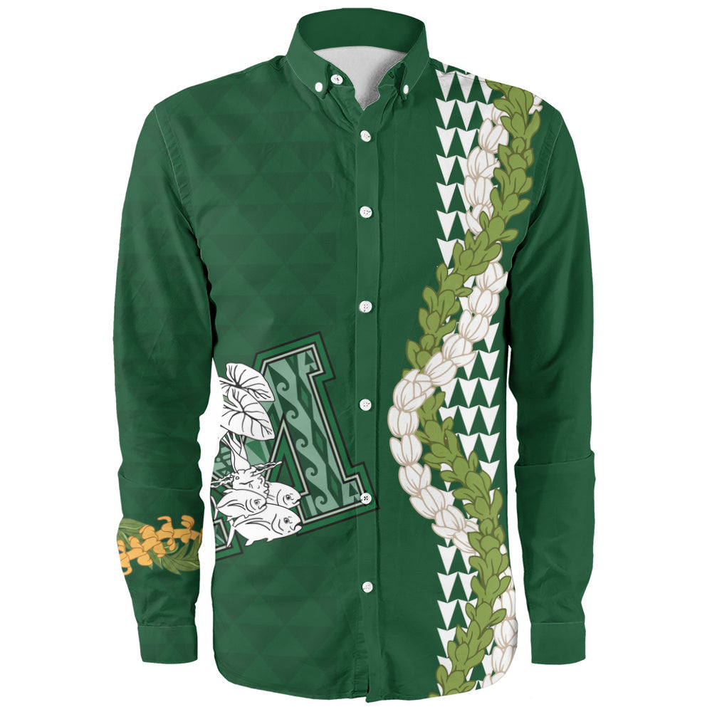 Molokaʻi High School Long Sleeve Shirt Puakenikeni Maile Flower Lei