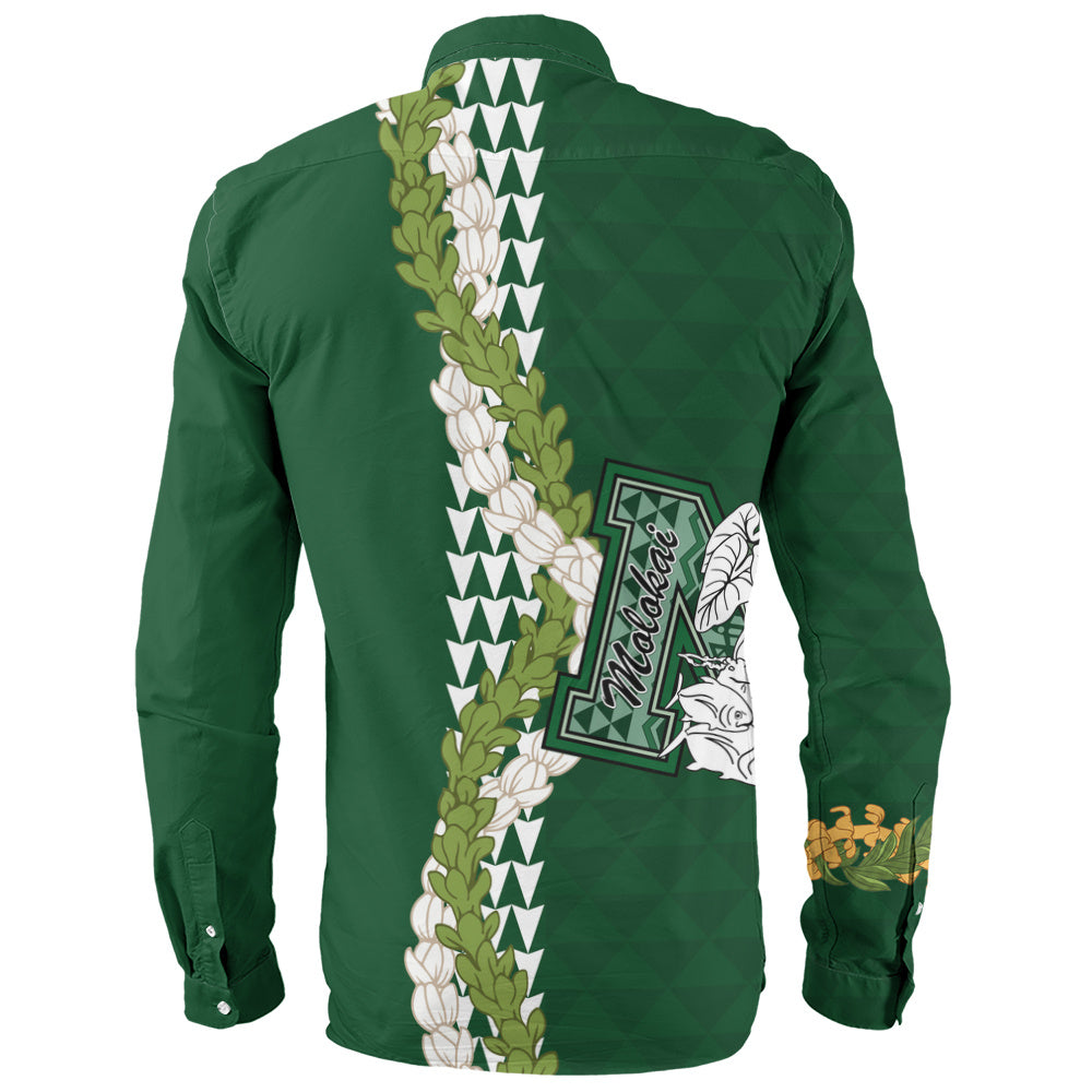 Molokaʻi High School Long Sleeve Shirt Puakenikeni Maile Flower Lei