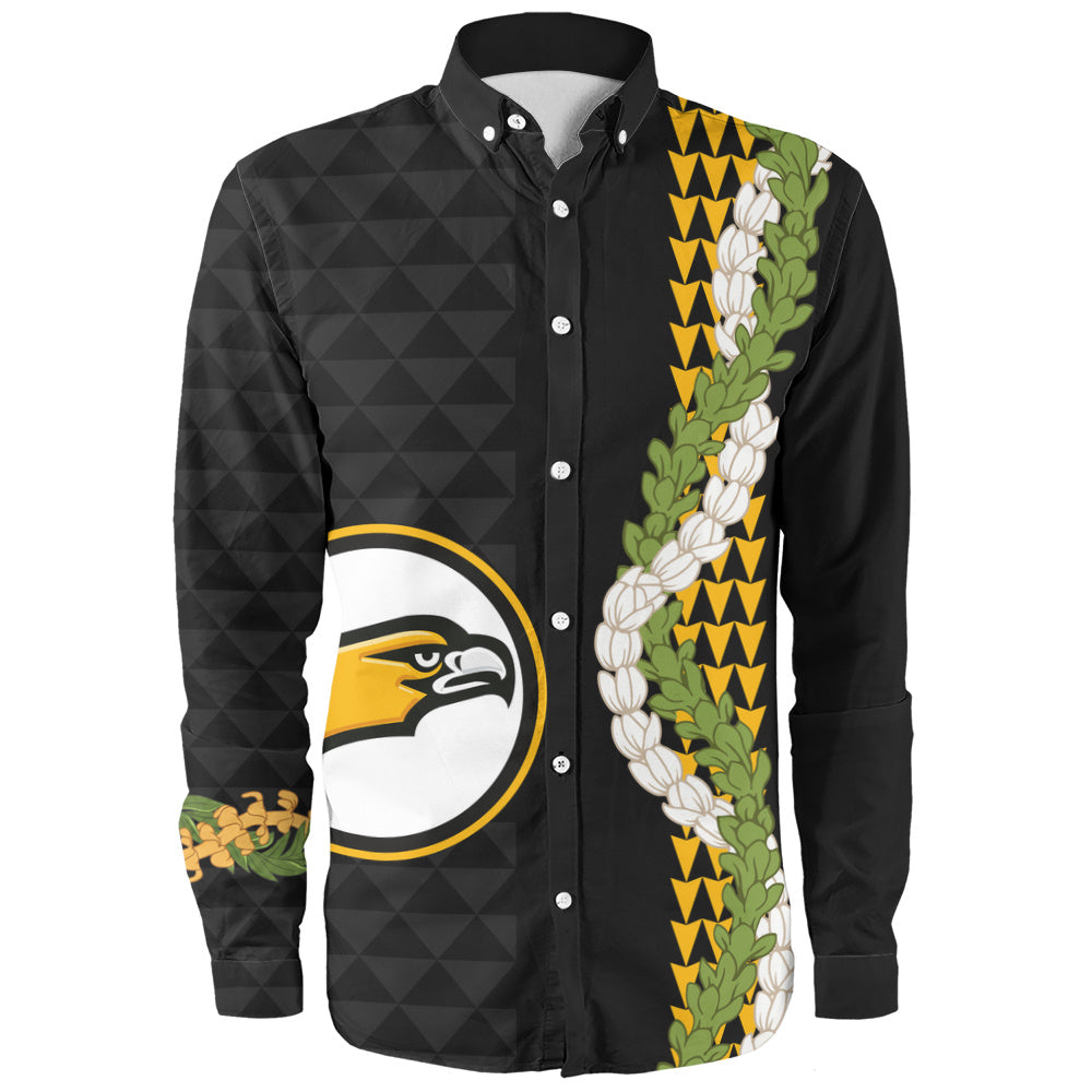 Nanakuli High and Intermediate School Long Sleeve Shirt Puakenikeni Maile Flower Lei