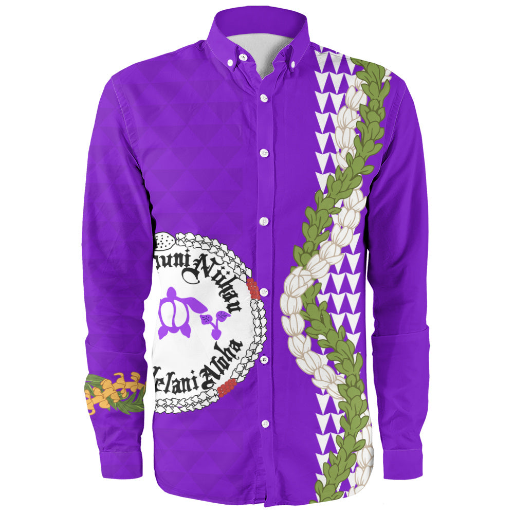 Ni'ihau High and Elementary School Long Sleeve Shirt Puakenikeni Maile Flower Lei