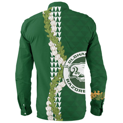 Olomana High & Intermediate School Long Sleeve Shirt Puakenikeni Maile Flower Lei