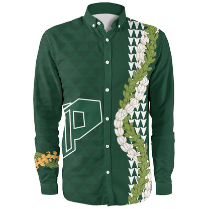 Pahoa High and Intermediate School Long Sleeve Shirt Puakenikeni Maile Flower Lei