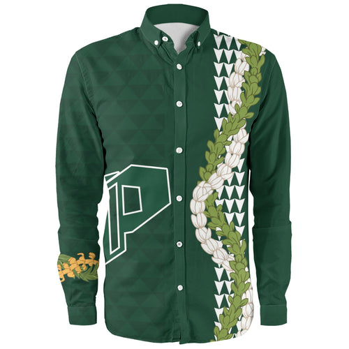 Pahoa High and Intermediate School Long Sleeve Shirt Puakenikeni Maile Flower Lei