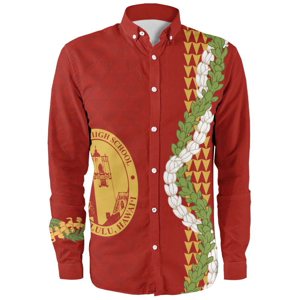 President Theodore Roosevelt High School Long Sleeve Shirt Puakenikeni Maile Flower Lei