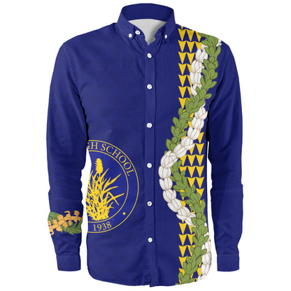 Waipahu High School Long Sleeve Shirt Puakenikeni Maile Flower Lei