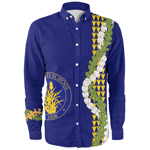 Waipahu High School Long Sleeve Shirt Puakenikeni Maile Flower Lei