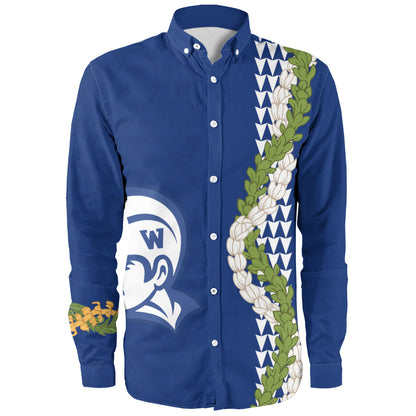 Waimea High School Long Sleeve Shirt Puakenikeni Maile Flower Lei