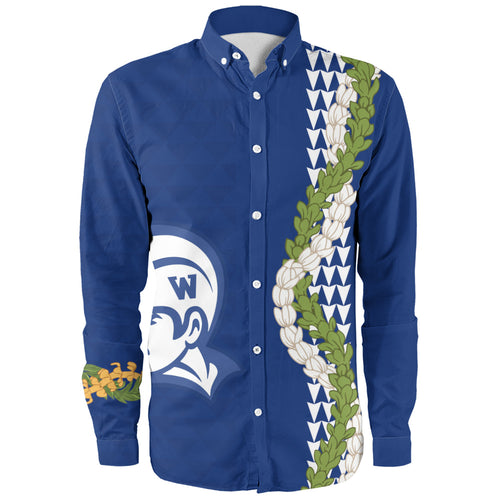 Waimea High School Long Sleeve Shirt Puakenikeni Maile Flower Lei