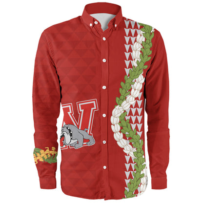 Waialua High and Intermediate School Long Sleeve Shirt Puakenikeni Maile Flower Lei