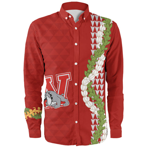 Waialua High and Intermediate School Long Sleeve Shirt Puakenikeni Maile Flower Lei