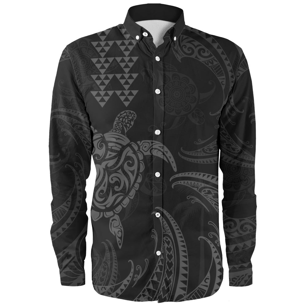 Hawaii Long Sleeve Shirt Polynesian Turtle Tribal Ocean Spirit