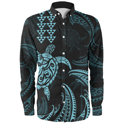 Hawaii Long Sleeve Shirt Polynesian Turtle Tribal Ocean Spirit