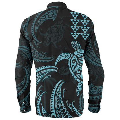 Hawaii Long Sleeve Shirt Polynesian Turtle Tribal Ocean Spirit