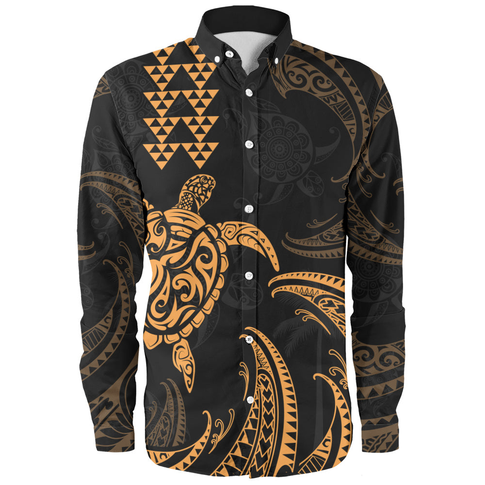 Hawaii Long Sleeve Shirt Polynesian Turtle Tribal Ocean Spirit