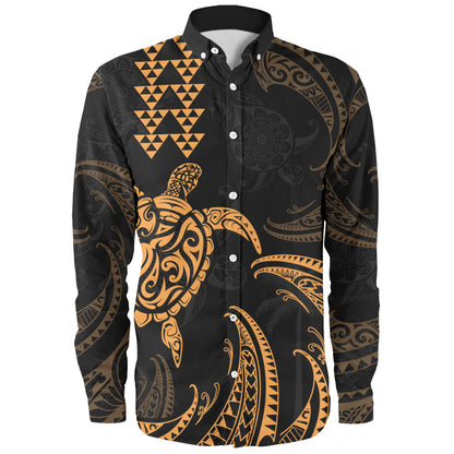 Hawaii Long Sleeve Shirt Polynesian Turtle Tribal Ocean Spirit