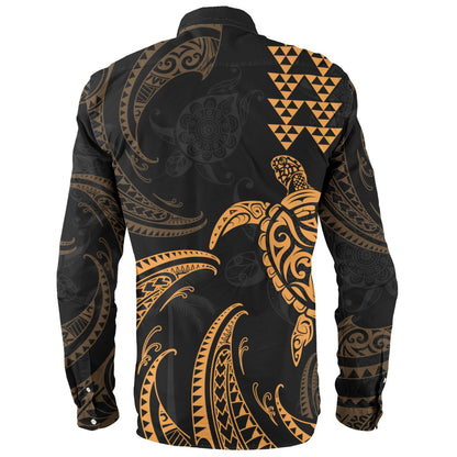 Hawaii Long Sleeve Shirt Polynesian Turtle Tribal Ocean Spirit